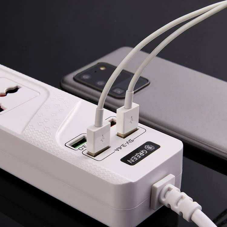 Green Lion 4 AC 4 USB 3.4A QC3.0 Multiport Smart Power Socket 3000W - Phonology