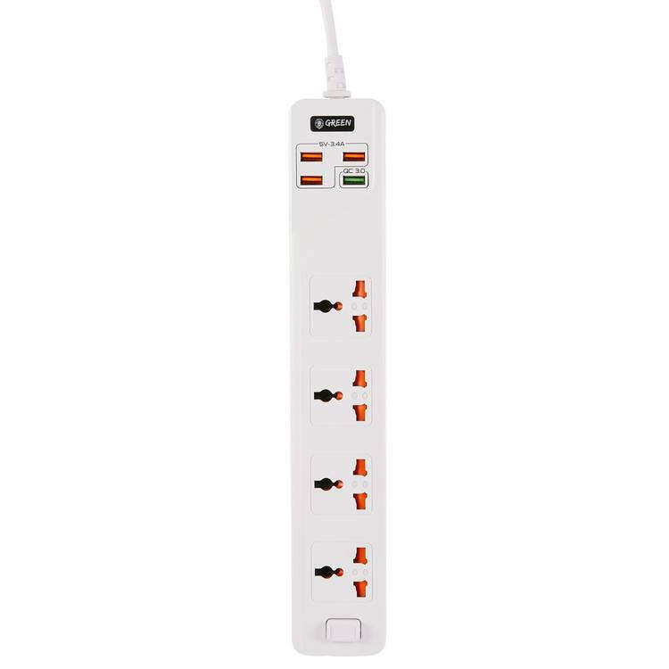 Green Lion 4 AC 4 USB 3.4A QC3.0 Multiport Smart Power Socket 3000W - Phonology
