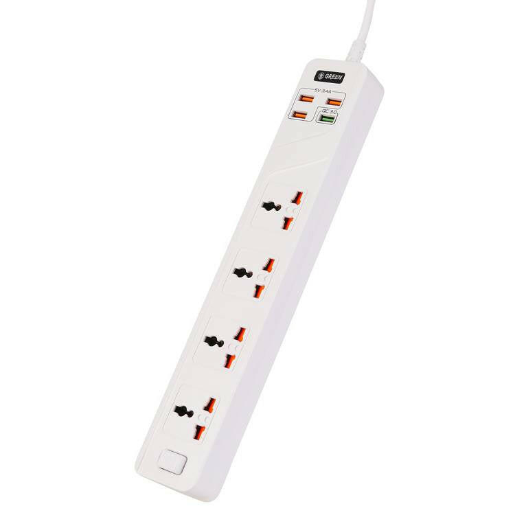 Green Lion 4 AC 4 USB 3.4A QC3.0 Multiport Smart Power Socket 3000W - Phonology
