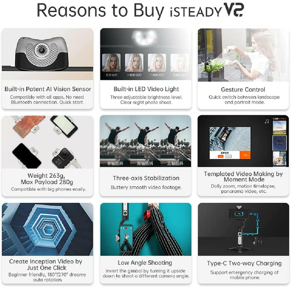 Hohem iSteady V2 AI Smartphone Gimbal Black - Phonology