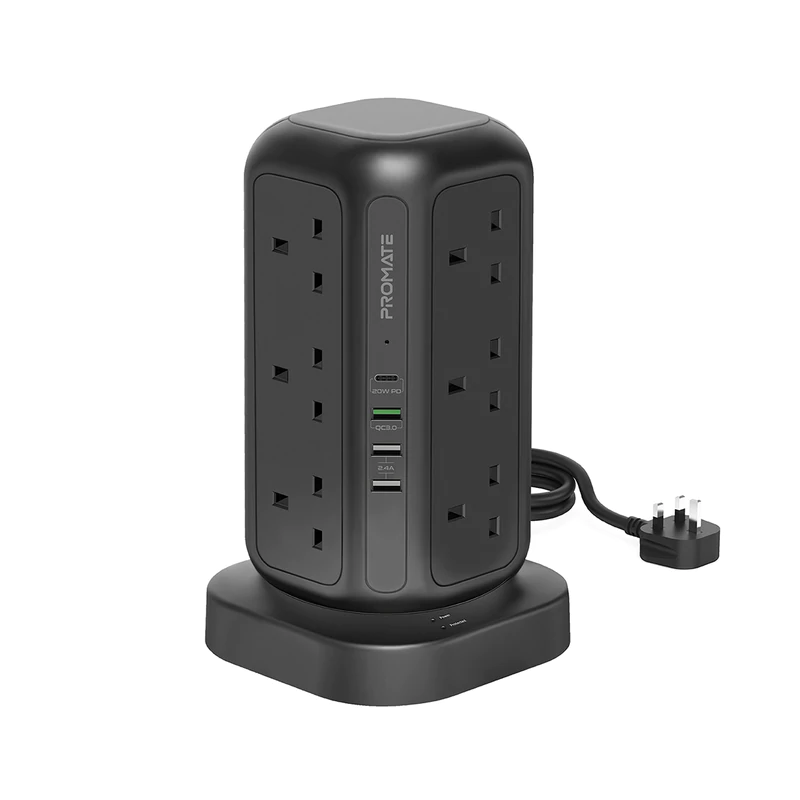 Promate 16-in-1 Multi-Socket Surge Protected Power Tower - Phonology