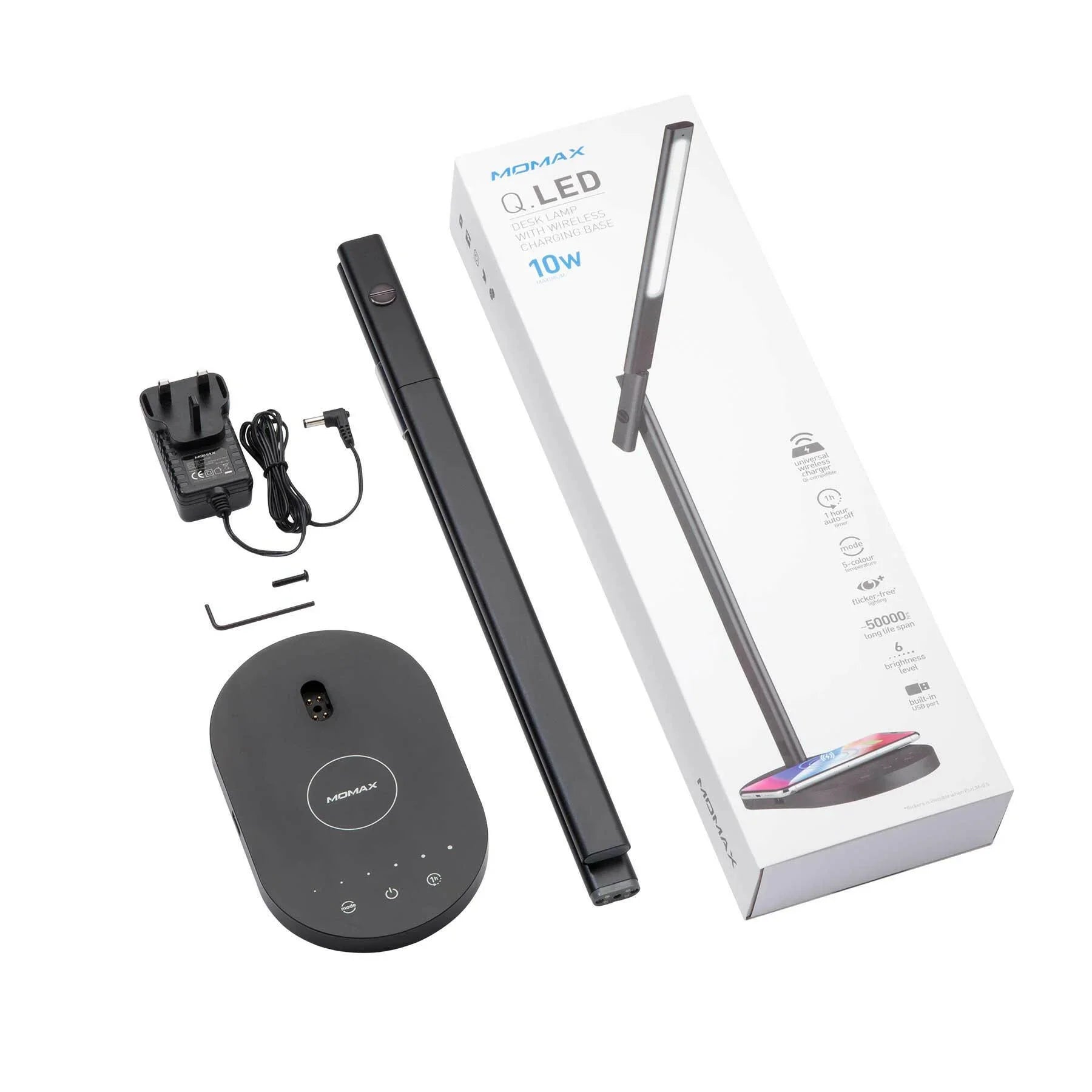 Momax Q.Led Desk lamp with wireless charging base (10W) - Phonology
