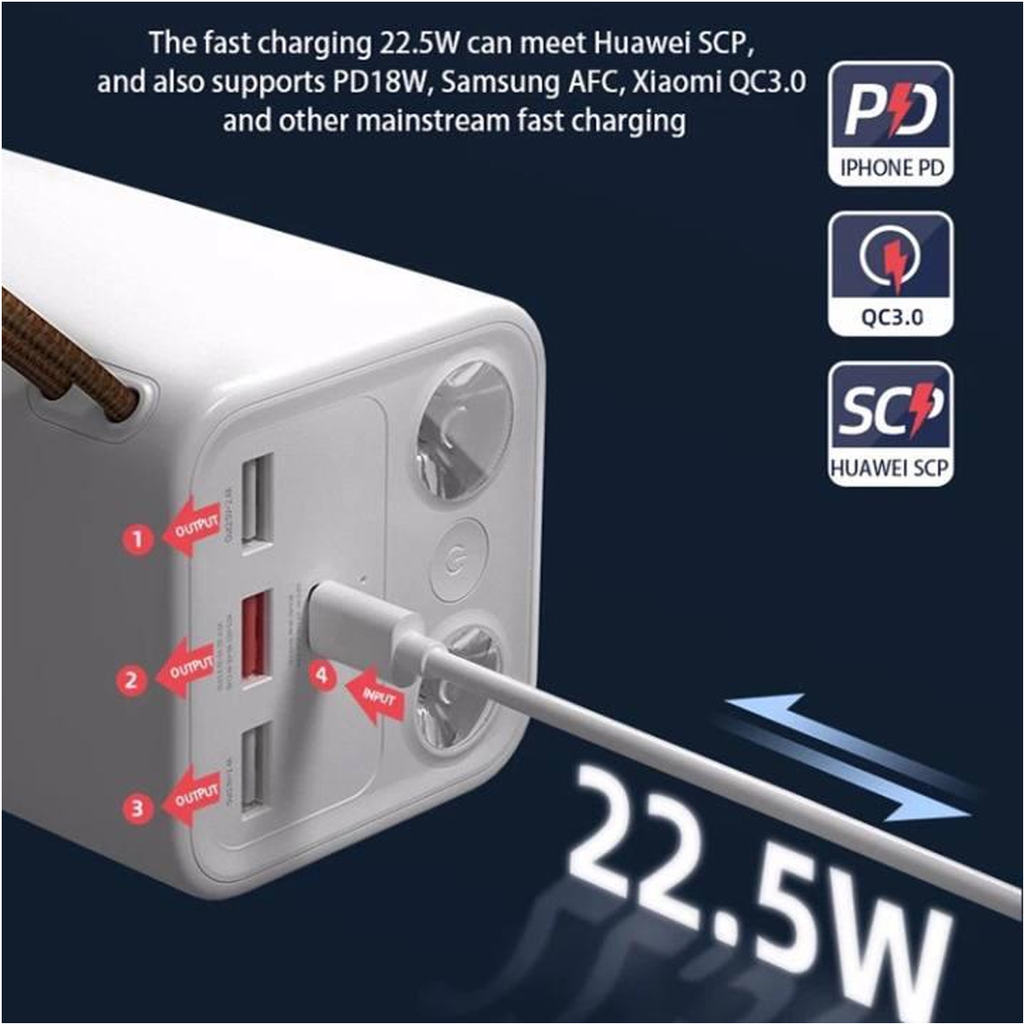 Yoobao H5/L30 50000mAh Powerbank Fast ChargeStation High Capacity yaobao Power Bank LED Flashlight - Phonology