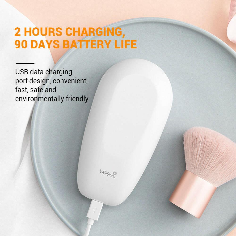 Wellskins Portable Anion Hair Care Comb With Fast Charging - White - Phonology
