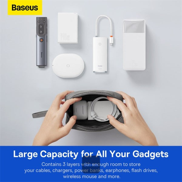 Baseus EasyJourney Series Storage Bag - Small Travel Organizer for Phone, Headphones & Accessories - Dark Gray