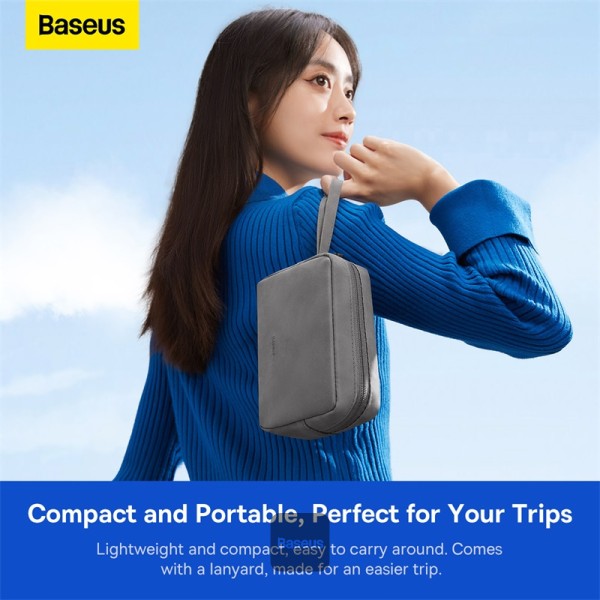 Baseus EasyJourney Series Storage Bag - Small Travel Organizer for Phone, Headphones & Accessories - Dark Gray