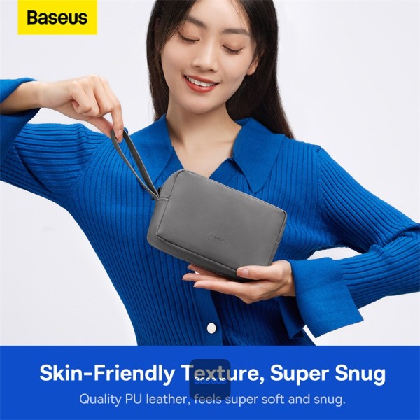 Baseus EasyJourney Series Storage Bag - Small Travel Organizer for Phone, Headphones & Accessories - Dark Gray