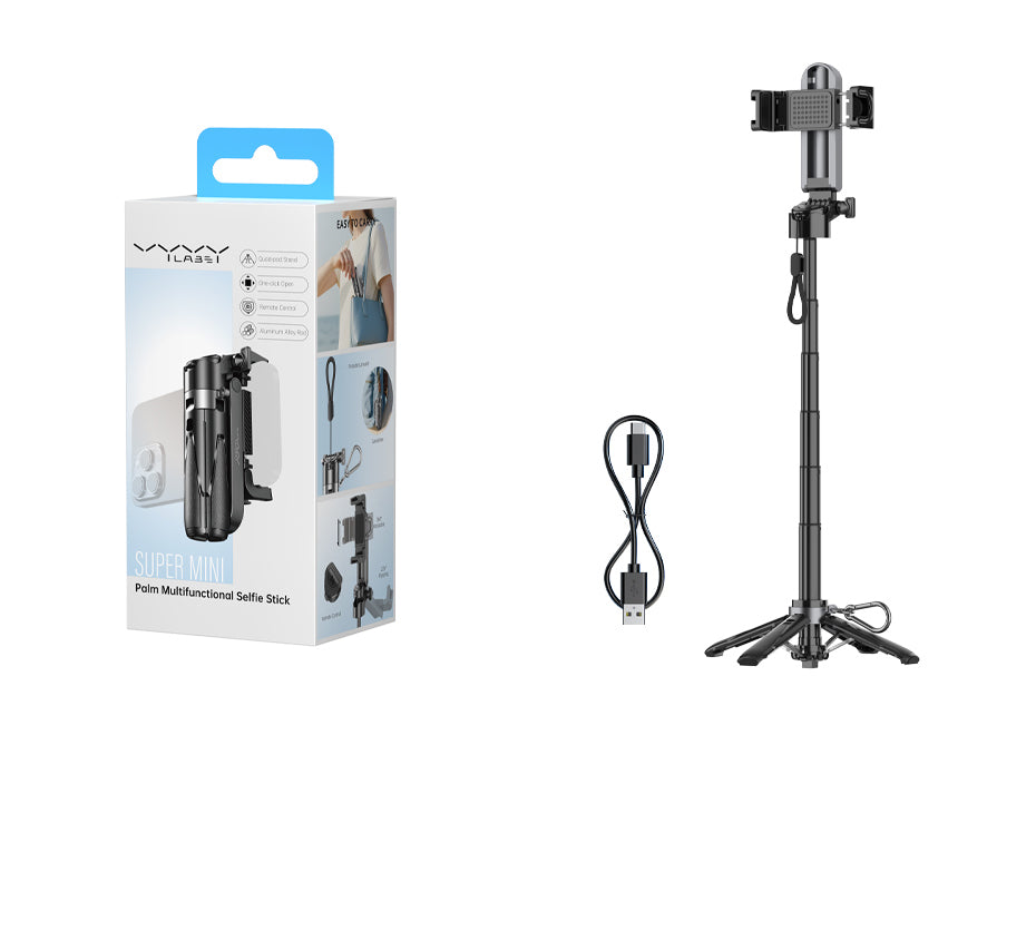 Vyvylabs Palm Super Mini Multifunctional Selfie Stick VBZX01 - Bluetooth Tripod