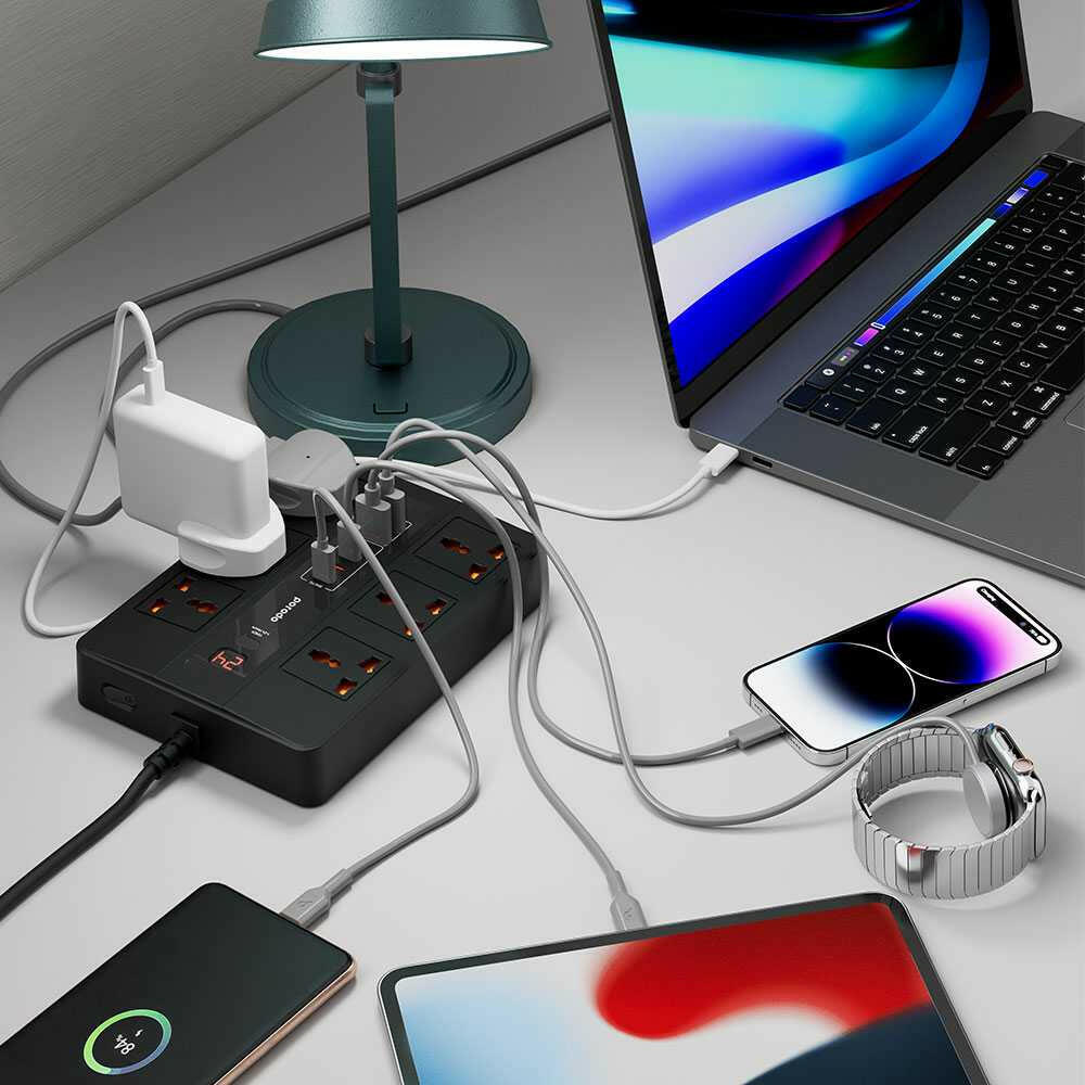 Porodo Multi-Port Super HUB 4 USB-C/ 2 USB-A Ultimate Home & Office Kit 3M - Phonology