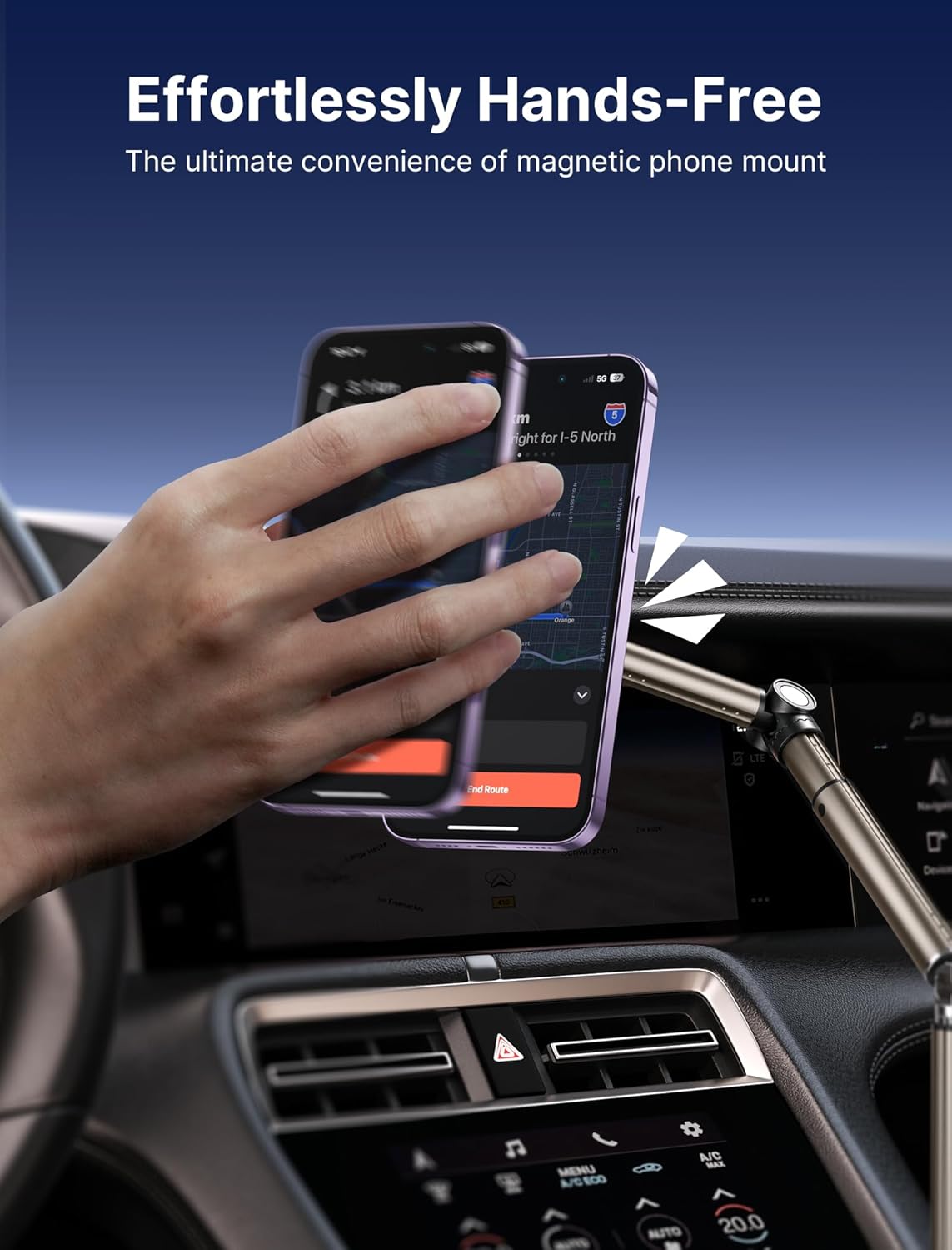 JSAUX Magnetic Cup Phone Holder Matte Black