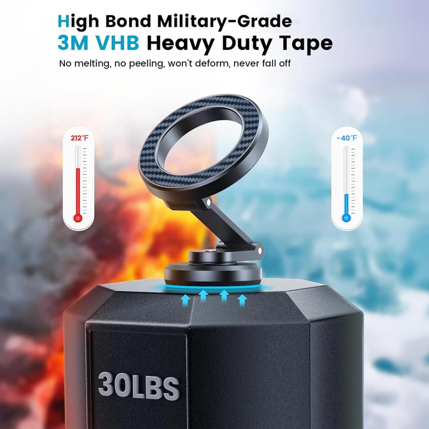 Brave BHL-54 MagSafe Car Phone Holder | 360° Rotating | N52 Magnet | Carbon Fiber Aluminum | Black