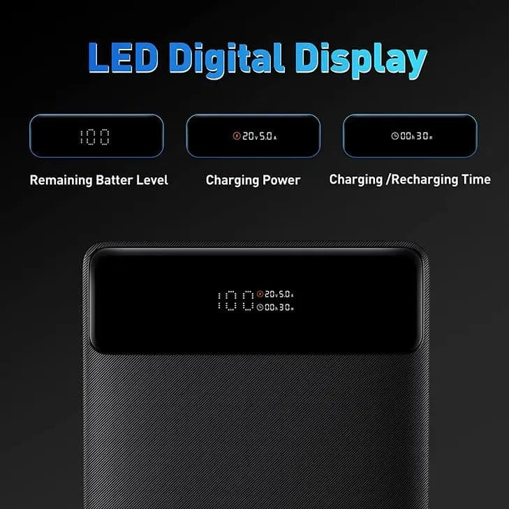 Baseus Blade 100W Power Bank 20000mAh Type C PD Fast Charging Powerbank Portable External Battery Charger for Notebook