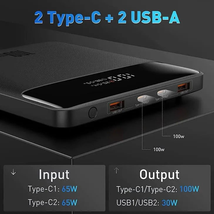 Baseus Blade 100W Power Bank 20000mAh Type C PD Fast Charging Powerbank Portable External Battery Charger for Notebook