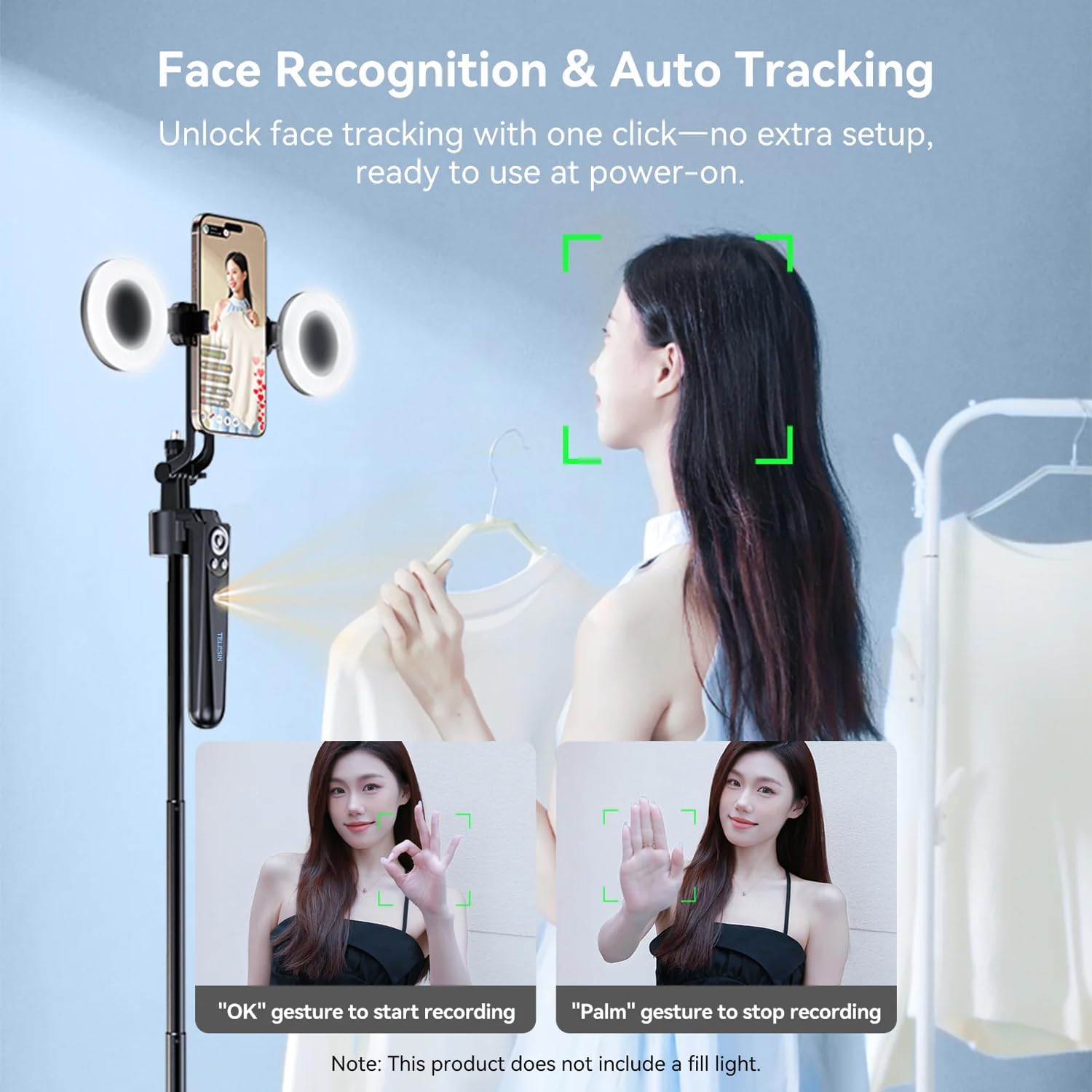 TELESIN P3-MS-03 Intelligent Auto Tracking Tripod (1.8M)