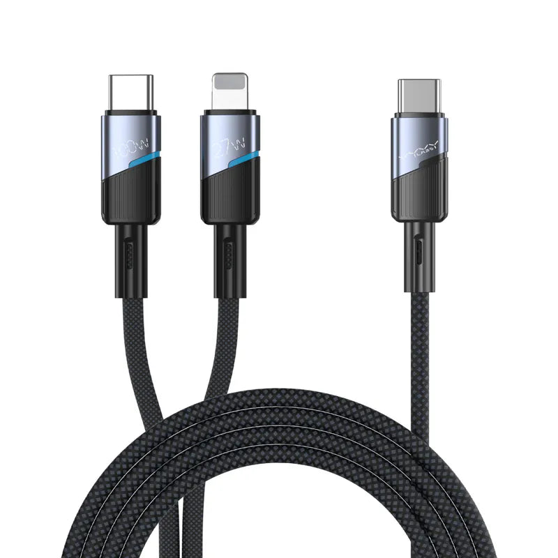 Vyvylabs Superb Series 2-in-1 Fast Charging Cable (Type-C to Type-C + Lightning) - 100W