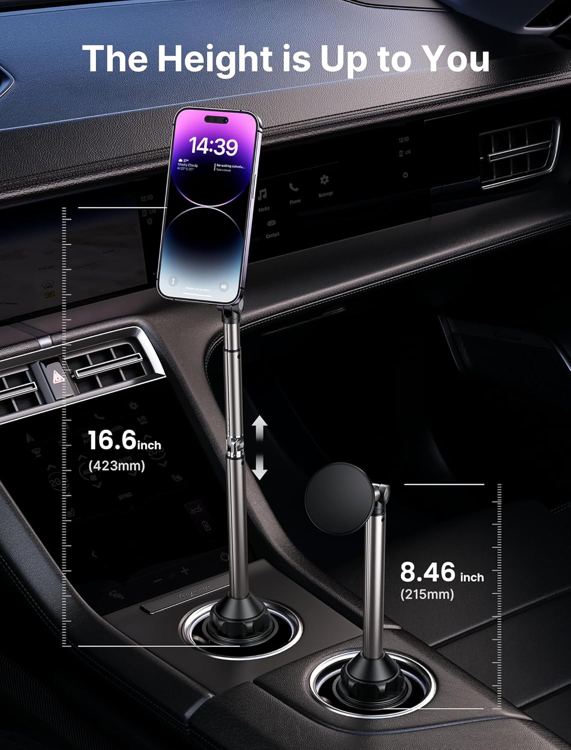 JSAUX Magnetic Cup Phone Holder Matte Black