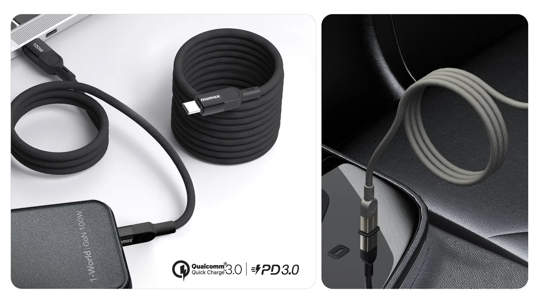 Momax Mag Link 100W USB-C To USB-C Magnetic Cable 1m