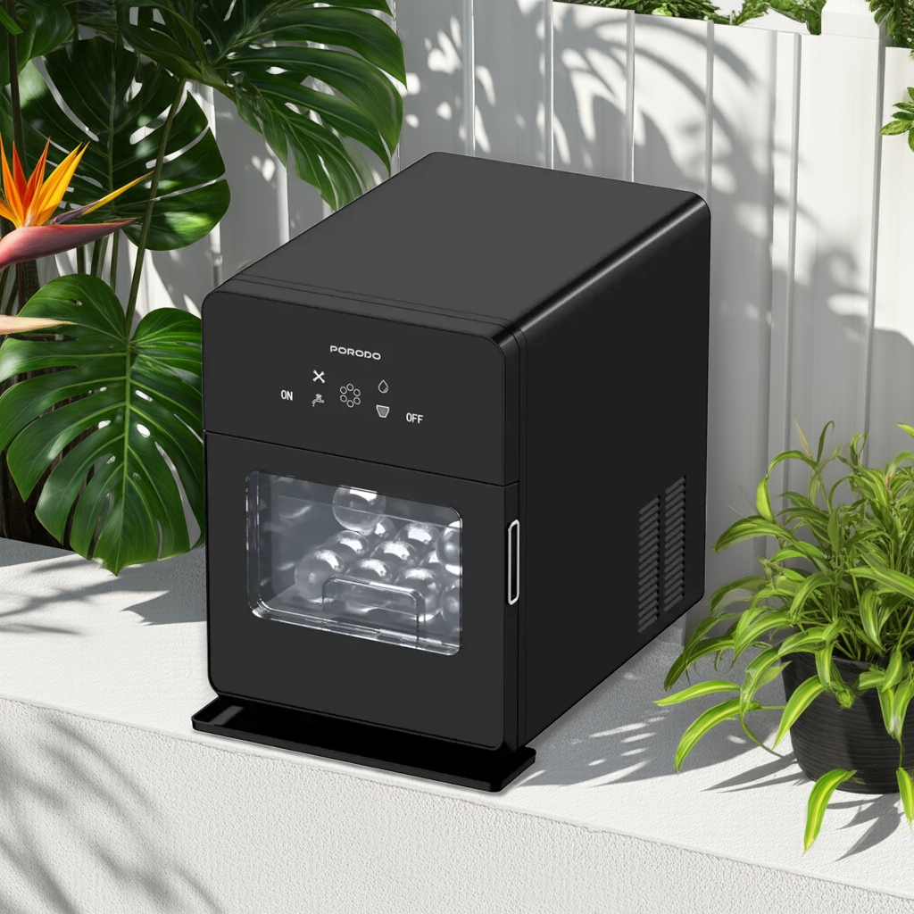 PORODO LIFESTYLE 260W DUAL SPHERE ICE MAKER 1.6L WITH LCD TOUCH DISPLAY - BLACK