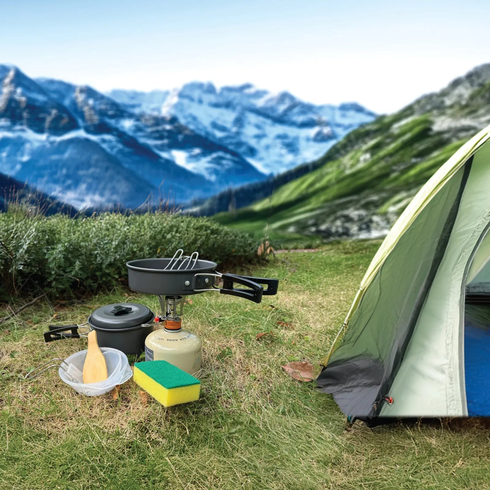 Green Lion 10 IN 1 Camping Cookware - Black