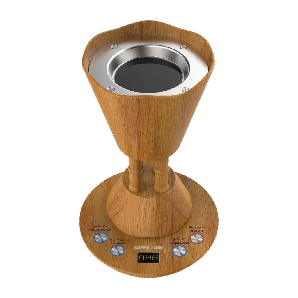 Green Lion Majlis Electric Bakhour Burner - Wooden
