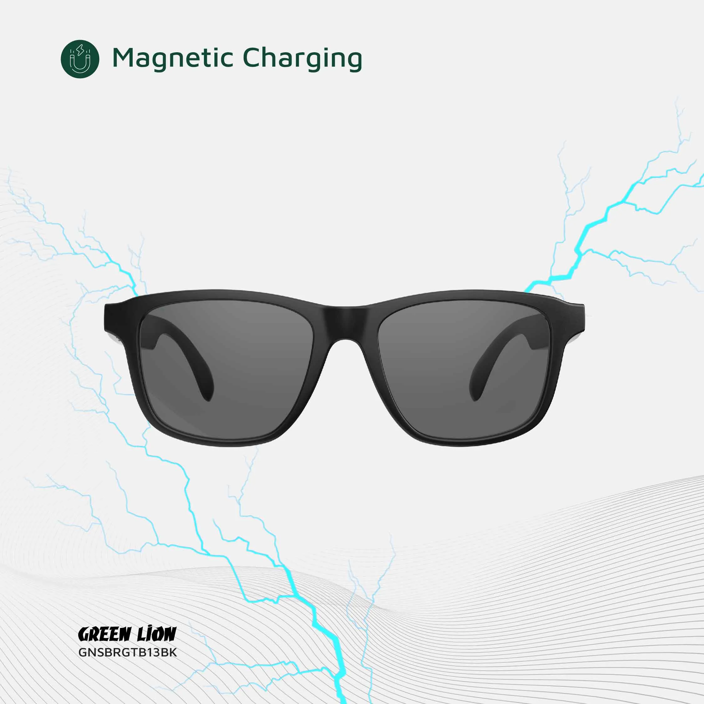 GREEN LION SYDNEY SMART GLASSES - BLACK