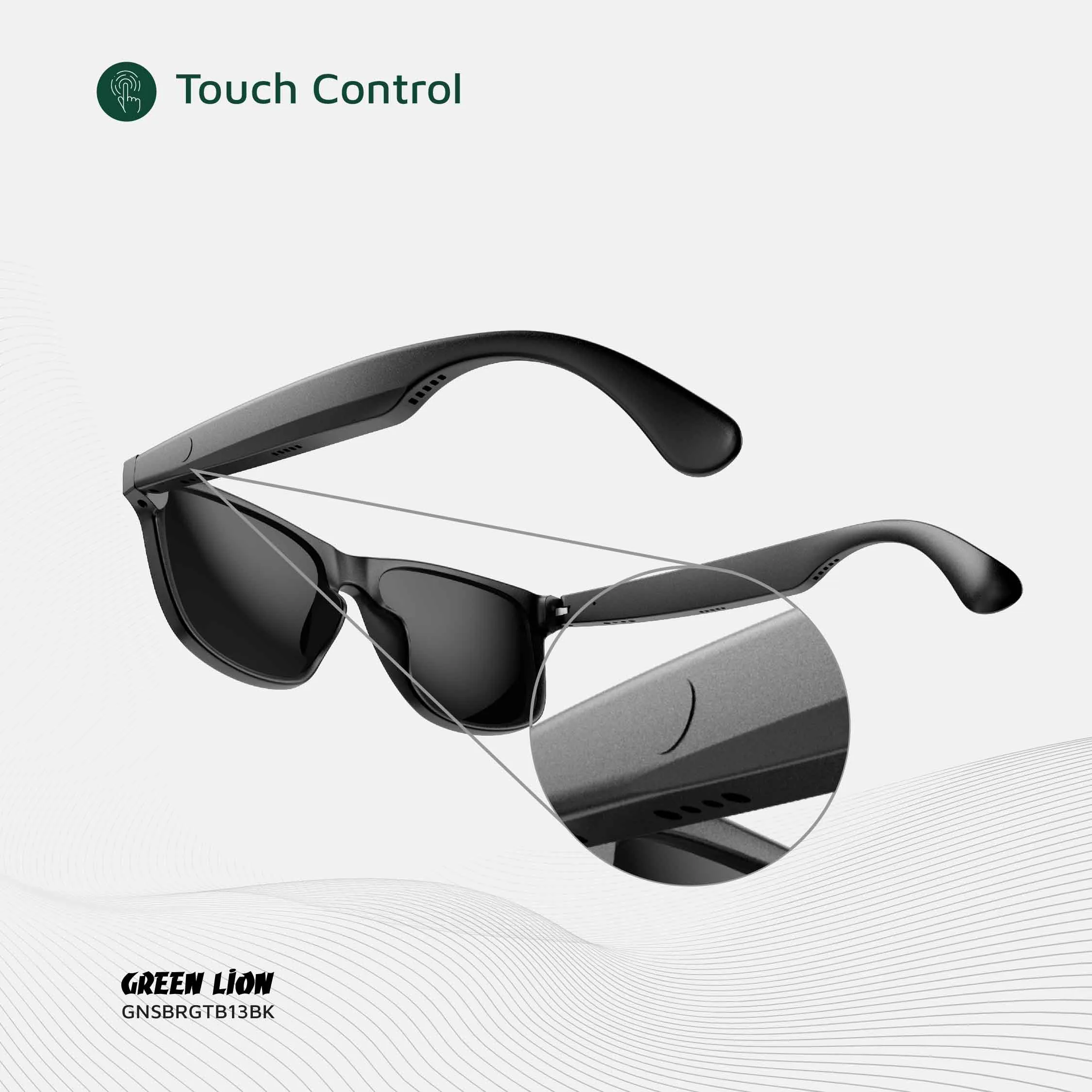 GREEN LION SYDNEY SMART GLASSES - BLACK