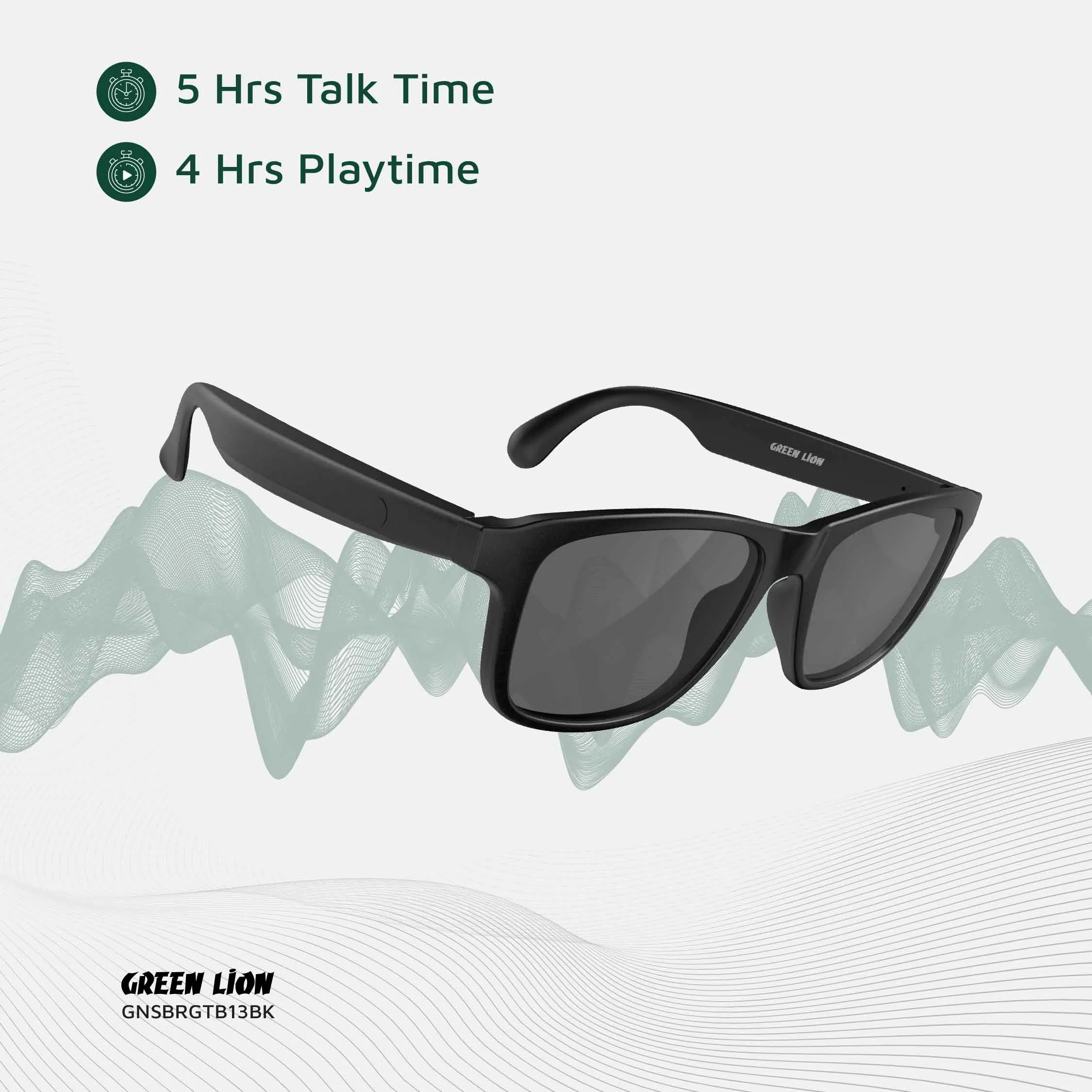 GREEN LION SYDNEY SMART GLASSES - BLACK