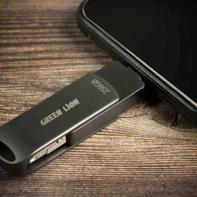Green Lion 4 in 1 Pro Flash Drive 256GB - Black