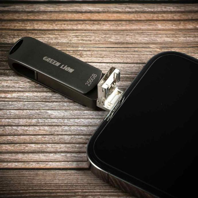 Green Lion 4 in 1 Pro Flash Drive 256GB - Black