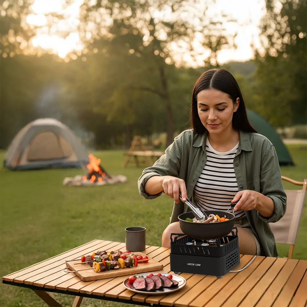 Green Lion Campfire Camping Stove - Black