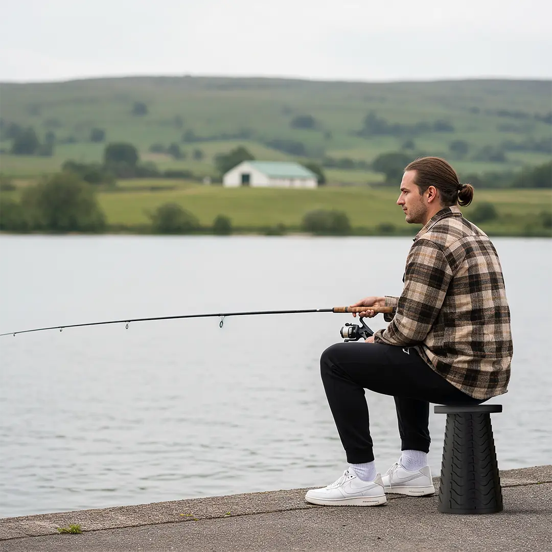 Green Lion Foldable Travel Camping Table & Stool - Black