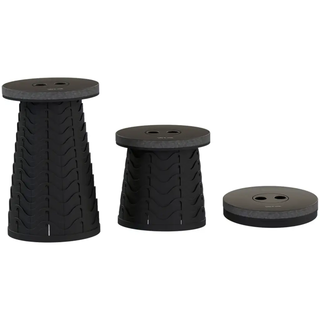 Green Lion Foldable Travel Camping Table & Stool - Black