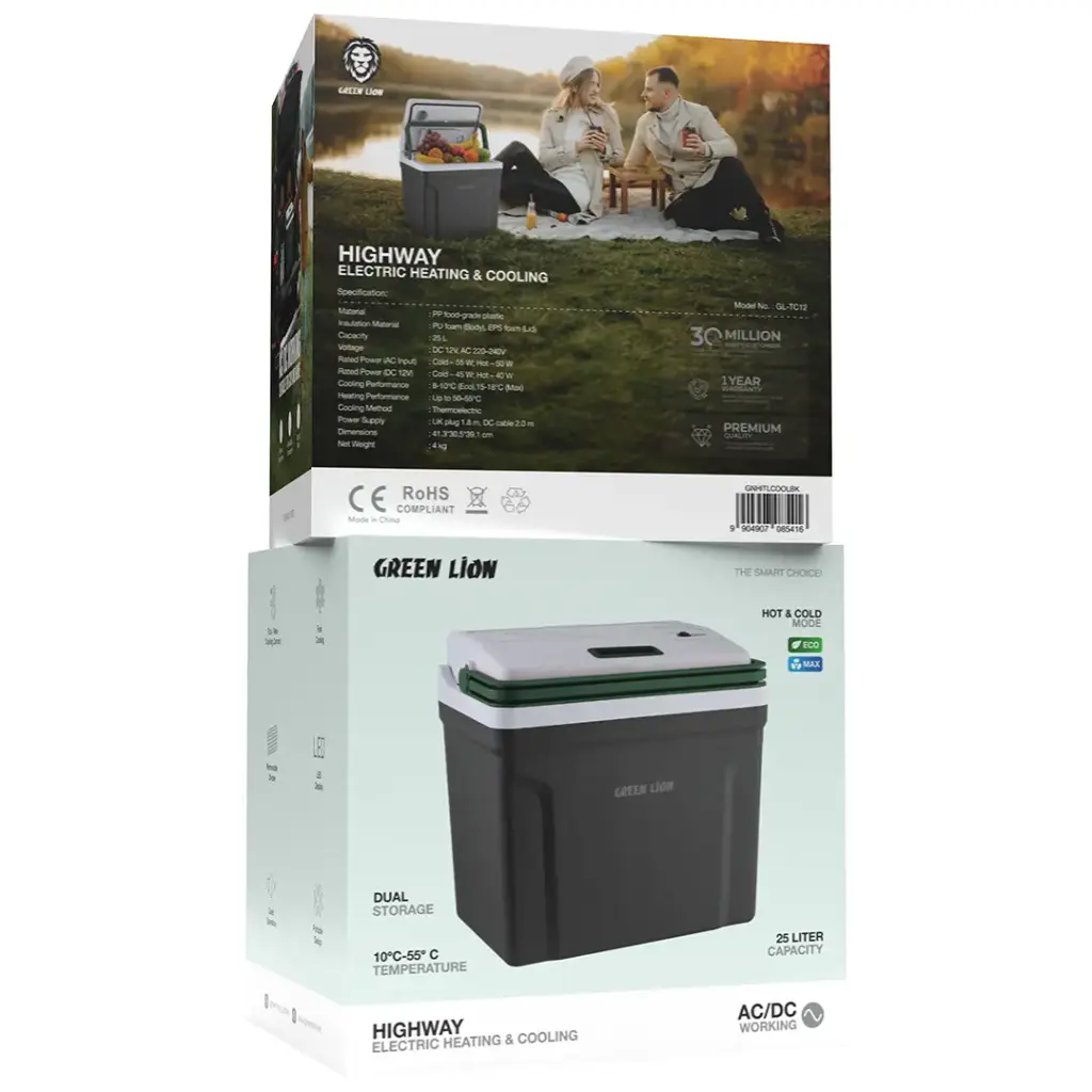 Green Lion Highway Electric Heating and Cooling Fridge - Black