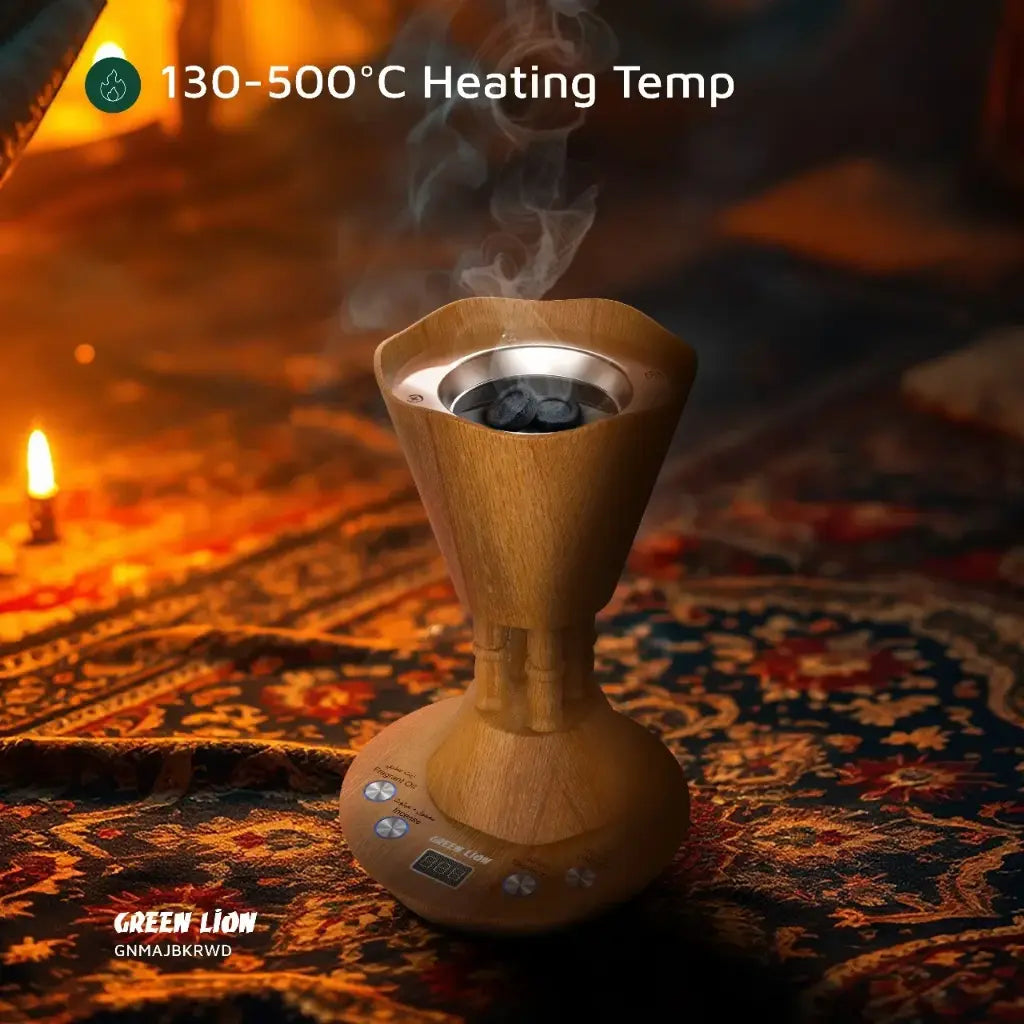 Green Lion Majlis Electric Bakhour Burner - Wooden