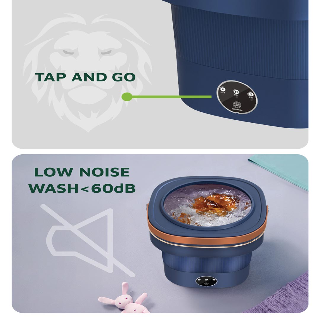 Green Lion Foldable Mini Washing Machine 9L 60W - Blue