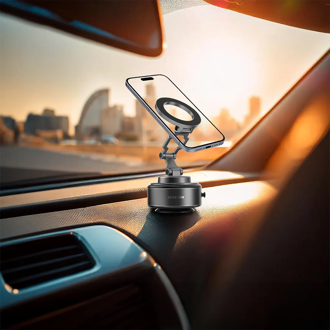 Green Lion GX-30 Auto Suction Phone Holder - Matte Black