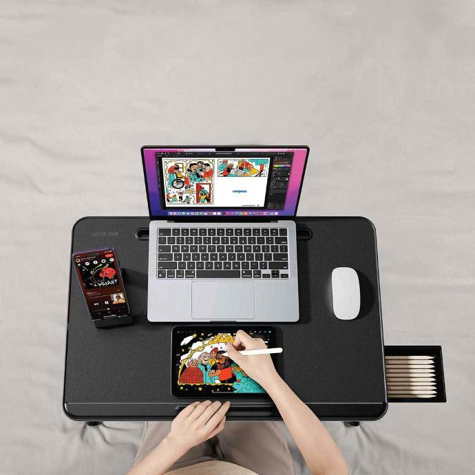 Green Lion Multifunctional Bed Table 60X40cm - Black