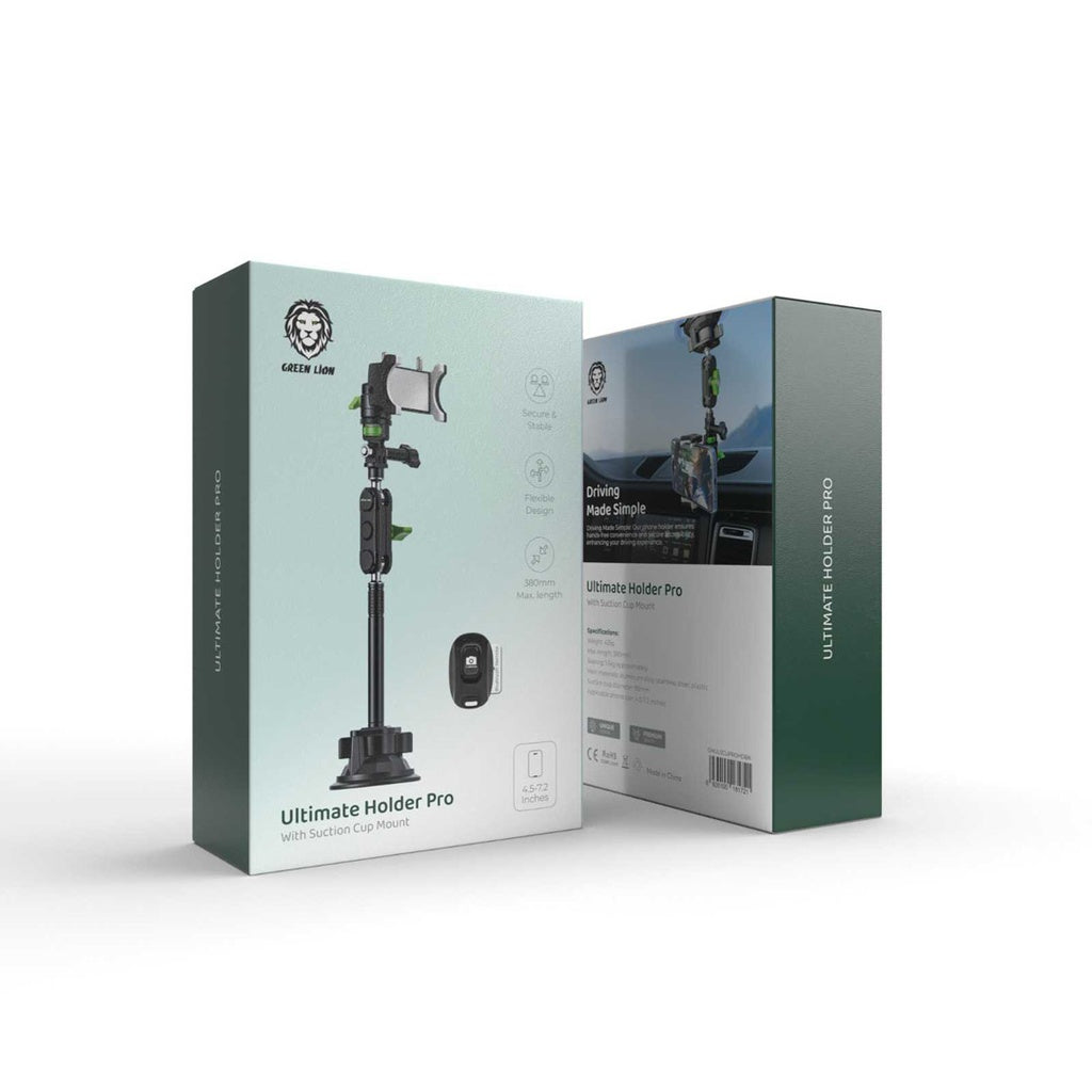 Green Lion Ultimate Holder Pro with Suction Cup Mount 4.5 - 7.2 Inches - Green - Black.jpg