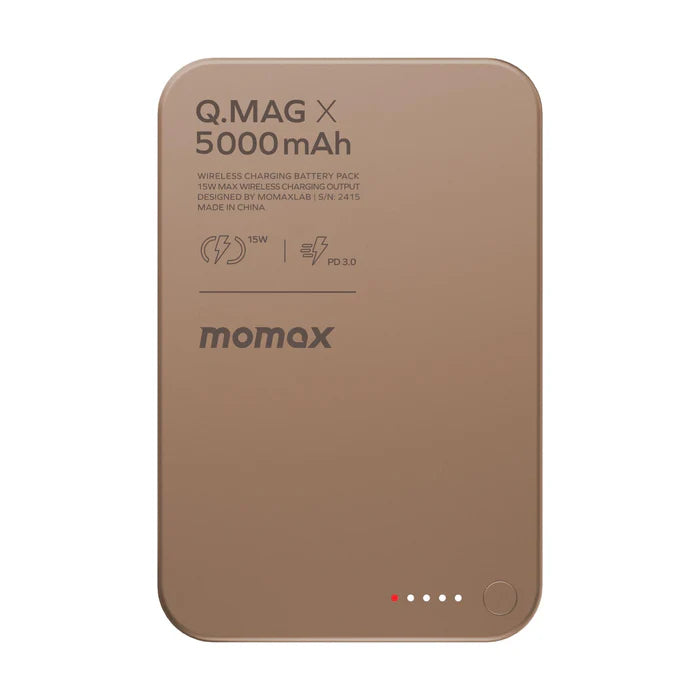 MOMAX Q.Mag X 5000mAh Gen2 15W Ultra Slim MagSafe Wireless Power Bank