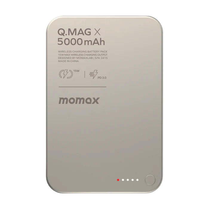 MOMAX Q.Mag X 5000mAh Gen2 15W Ultra Slim MagSafe Wireless Power Bank