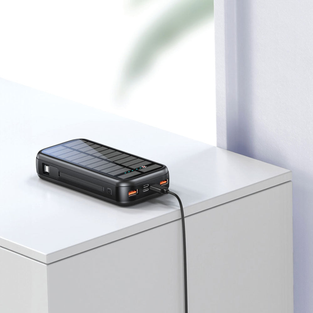 Green Lion PD2OW Solar 2 20000mAh Power Bank - Black