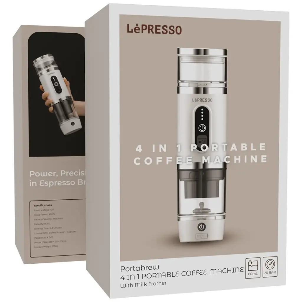 Lepresso 4 in 1 Portable Coffee Machine with Milk Frother