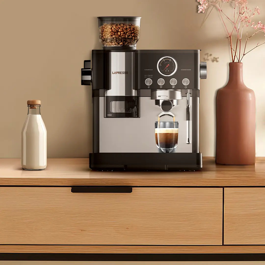 Lepresso Semi-Automatic Coffee Machine - Black