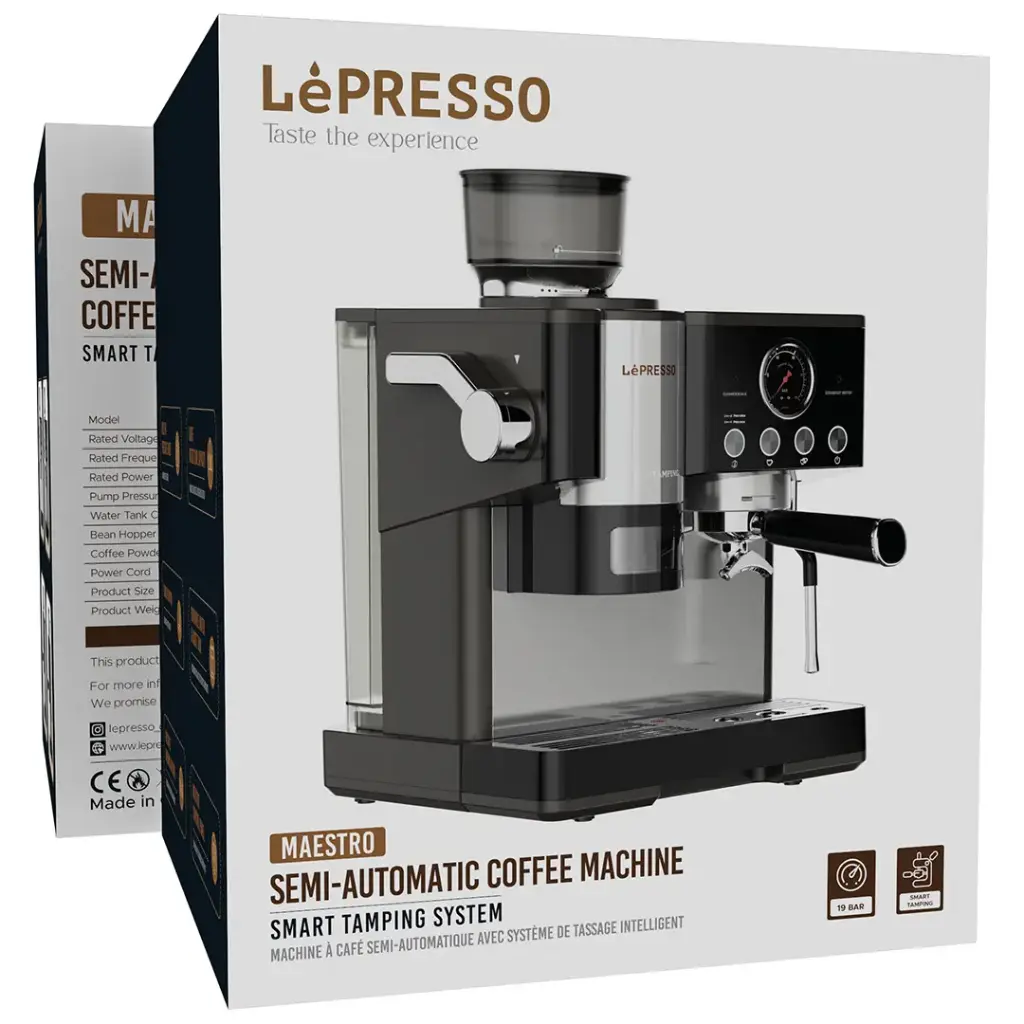 Lepresso Semi-Automatic Coffee Machine - Black