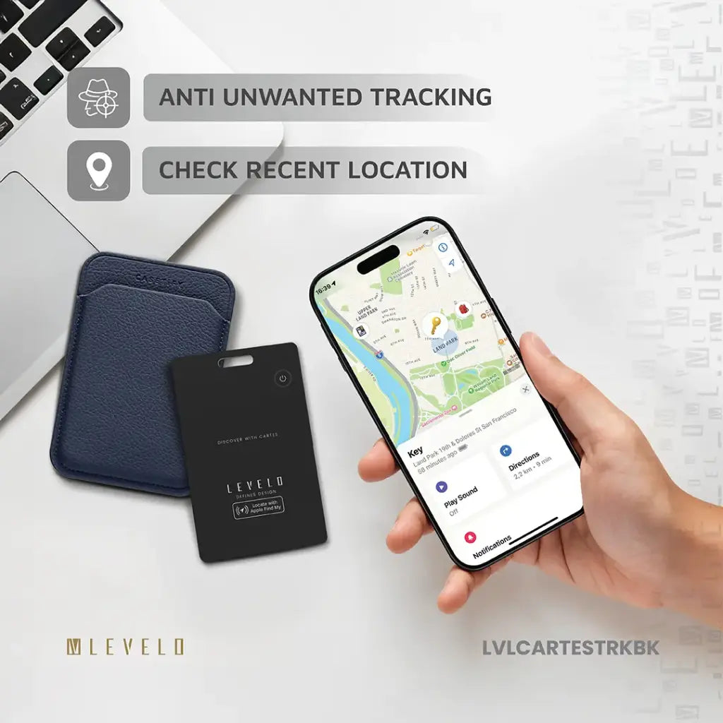 Levelo Cartes FindMy Card Tracker - Black