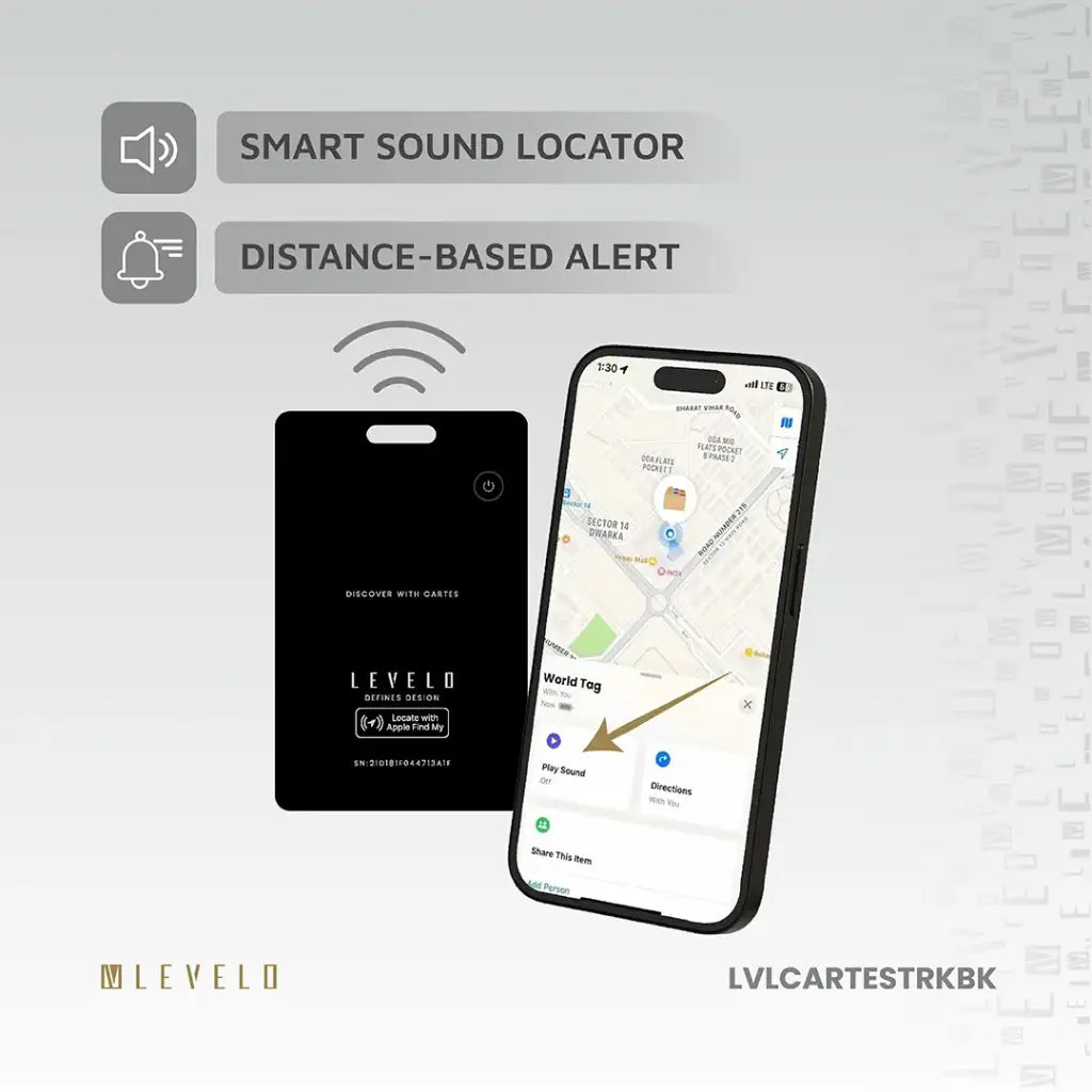 Levelo Cartes FindMy Card Tracker - Black