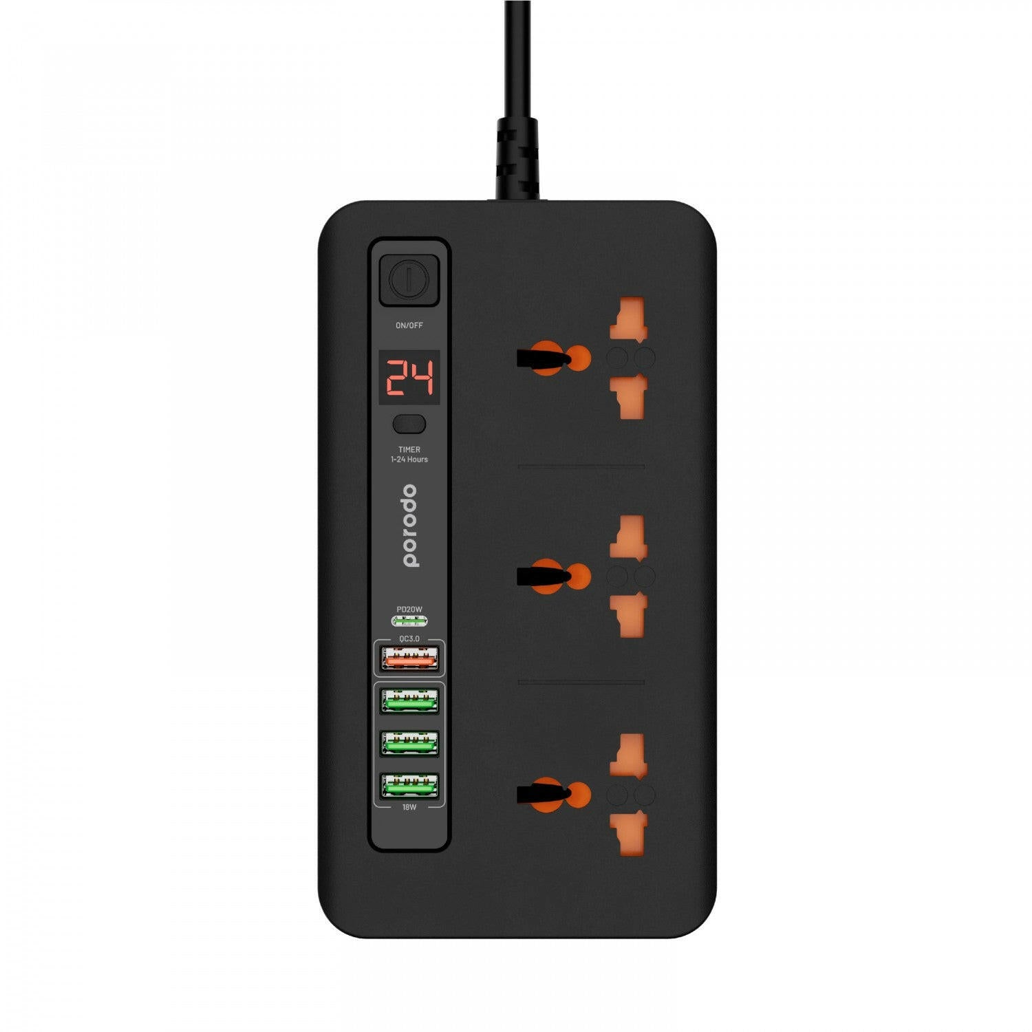 Porodo Multi-Port Power HUB 4 USB-A/USB-C Ultimate Home & Office Kit 2M - Phonology