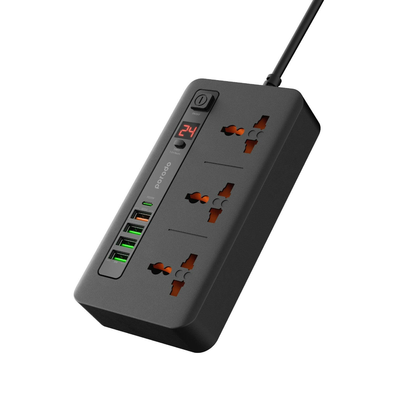 Porodo Multi-Port Power HUB 4 USB-A/USB-C Ultimate Home & Office Kit 2M - Phonology