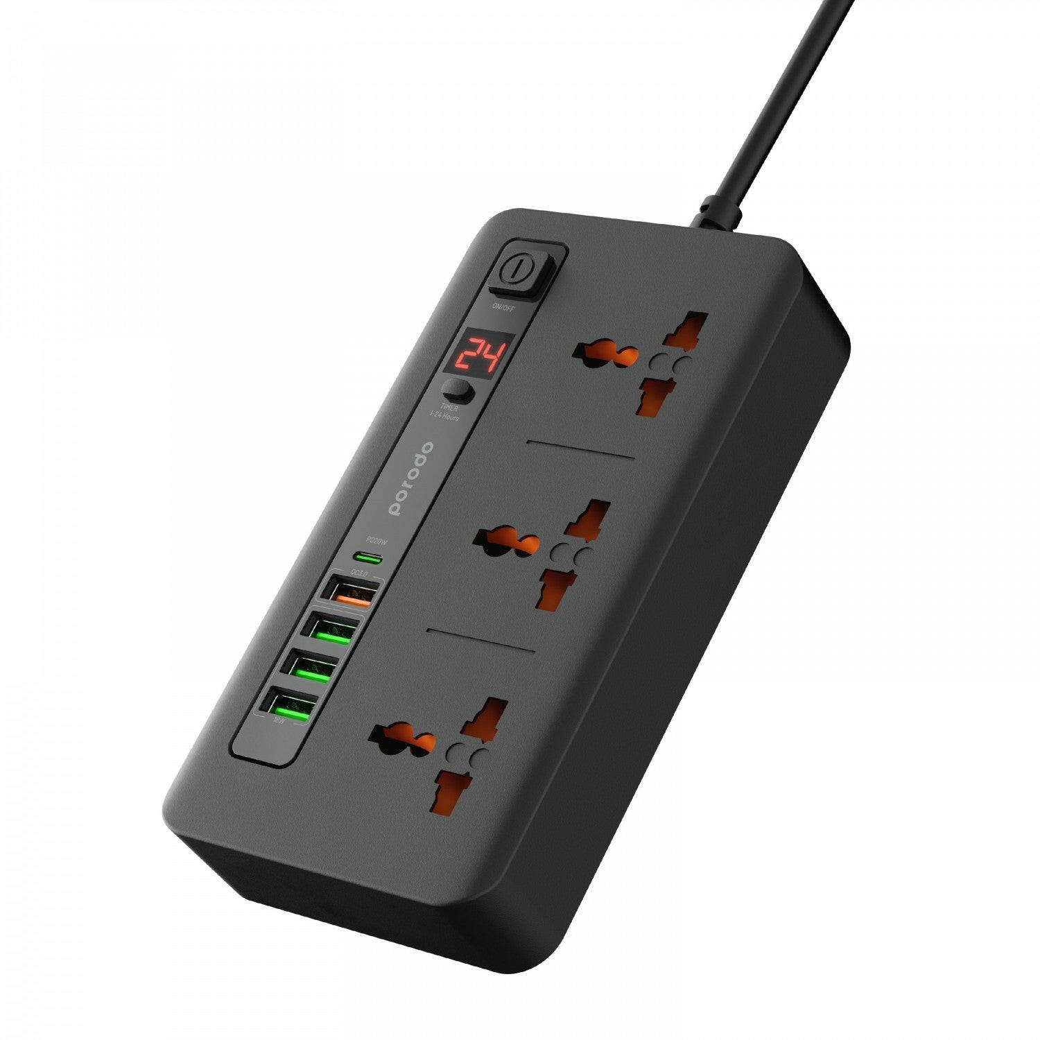 Porodo Multi-Port Power HUB 4 USB-A/USB-C Ultimate Home & Office Kit 2M - Phonology