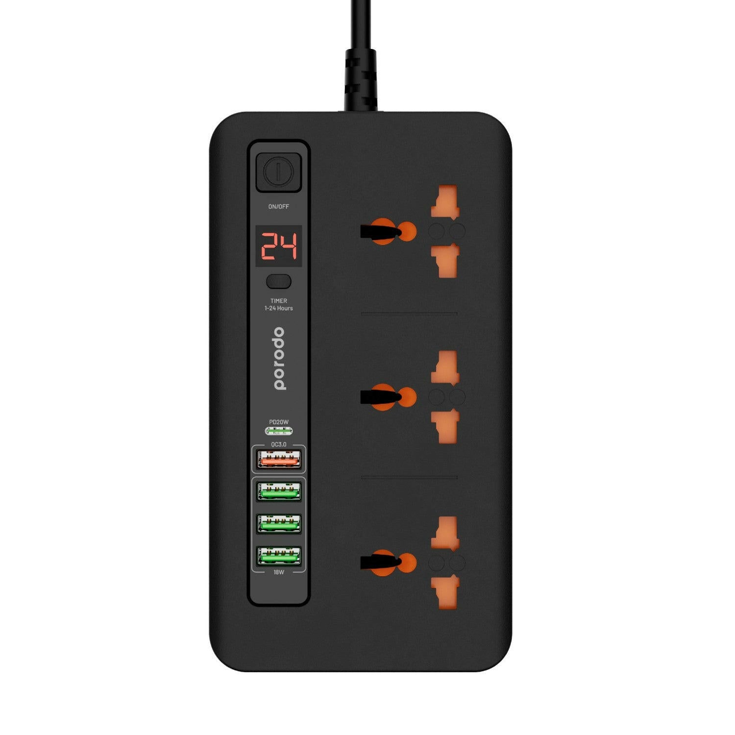 Porodo Multi-Port Power HUB 4 USB-A/USB-C Ultimate Home & Office Kit 2M - Phonology
